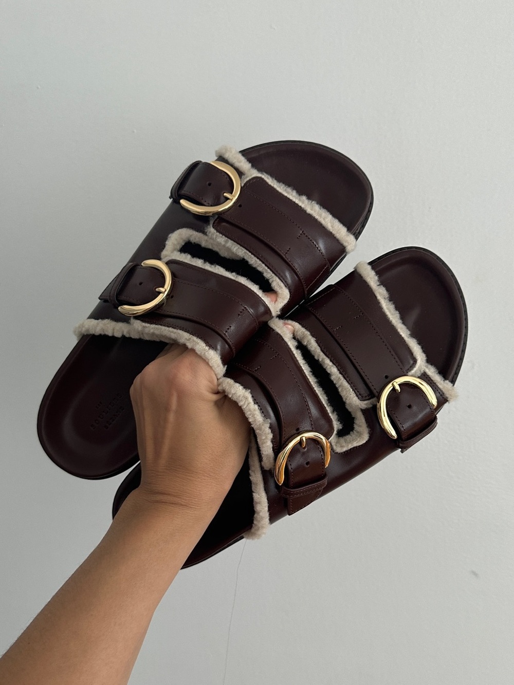 NWT Sézane Fur Lined Sandals